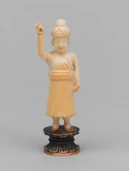 Schwarzer Bauer, Schachfigur, Indien, ca. 1820