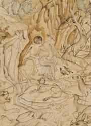 (Detail) Majnun in der Wildnis, ca. 1595