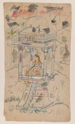 Gaunsmalar von Ganda Malhara Ragini, ca. 1850