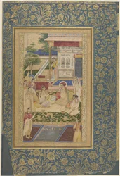 Jahangir und Prinz Khurram werden von Nur Jahan unterhalten, um 1640-50