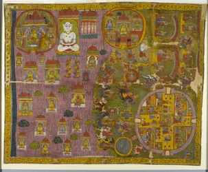 Jain-Pilgerreise, hergestellt in Rajasthan, ca. 1750