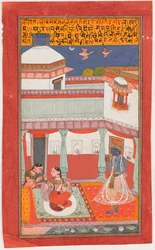 Krishna und Radha mit einer Sakhi
