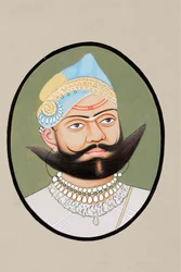 Miniaturmalerei von Maharaja Sajjan Singh 1874