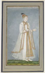 Muhammad-Quli Qutbshah, Albumblatt mit Malerei, um 1900