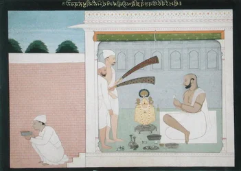 Rajah Bulwant Singh führt Puja durch