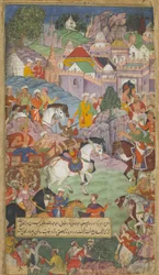 Bd.1 Bl.20 Dasaratha macht sich auf den Weg zu Angada, um Rsyasrnga in seine Residenz einzuladen