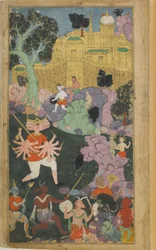 Ravana und seine Truppen beziehen Stellung vor der Stadt