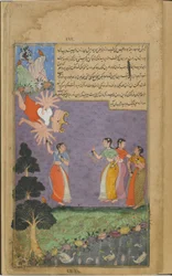 Die Frauen von Svetadvipa werfen Ravana umher