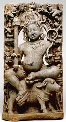 Yama, aus Bhubaneswar, Odisha, 1100 n. Chr.
