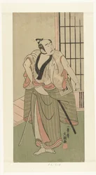 Schauspieler Ichikawa Yaozo II mit gezogenem Schwert