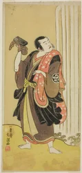 Der Schauspieler Ichimura Uzaemon IX als Seigen im Stück Ise-goyomi Daido Ninen, aufgeführt im Ichimura-Theater im Herbst 1768