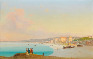 Nizza. Blick auf den Strand vom Quai du Midi aus gesehen
