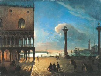 Piazzetta San Marco im Mondlicht, Venedig