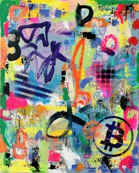 Lebendiges Bitcoin-Graffiti