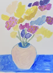 Bunte Blumenvase