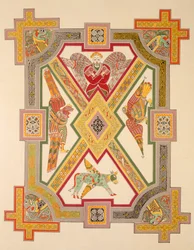 Die vier Evangelisten, aus einer Faksimilekopie des Book of Kells, veröffentlicht von Day & Son