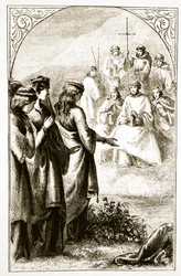 Die Vision der Synode der Kleriker, aus The Trias Thaumaturga, oder Drei Wunder wirkende Heilige von Irland, von Mary Cusack (1829-99) veröffentlicht ca. 1890er Jahre