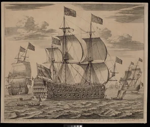 Die Victory, ein erstklassiges Schiff mit achthundert Mann und einhundertvier Kanonen, gebaut von Mr. Lee aus Chatham