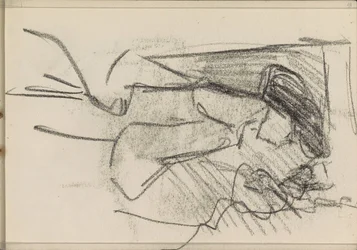 Stehende Frau, im Profil