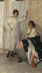 Die Schaufensterpuppen Ippy und Gertie bei Hirsch, Amsterdam, ca. 1915-17