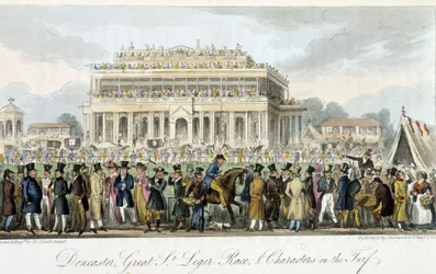 Le prix Saint Léger à Doncaster (die Rennen) - in „The english spy“ von Charles Molloy Westmacott, ill. von Robert Cruikshank, London