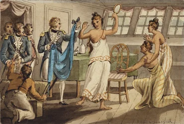 Otahitiano, Illustration aus "Die Reisen des Kapitän Cook"