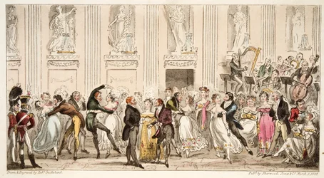 Der Ball der Zyprianer in den Argyle Rooms, aus The English Spy, veröffentlicht 1824