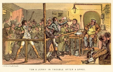 Tom und Jerry in Schwierigkeiten nach einem Gelage