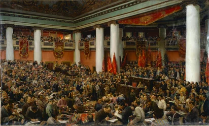 Die feierliche Eröffnung des Zweiten Kongresses der Kommunistischen Internationale (Komintern)
