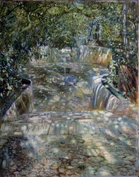 Der Brunnen. Gemälde von Isaak Izrailevich Brodsky (1884-1939) 1909. Regionales Kunstmuseum, Rostow am Don