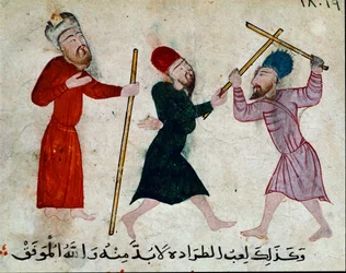 Islamische Kunst: Zeichnung auf Pergament aus der Fatimidenzeit - Stockspiel