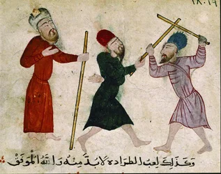 Männer im Duell, aus Alt-Kairo (Fostat), 910-1171