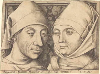 Doppelporträt von Israhel van Meckenem und seiner Frau Ida, ca. 1490