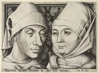 Selbstporträt mit Ehefrau Ida, um 1490