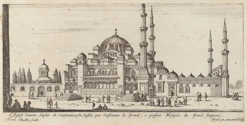 Die Kirche Hagia Sophia in Konstantinopel, erbaut von Konstantin dem Großen; jetzt Moschee des Großherrn