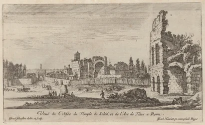 Ansicht des Kolosseums, des Sonnentempels und des Titusbogens in Rom