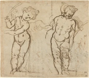 Zwei stehende Putti [recto]