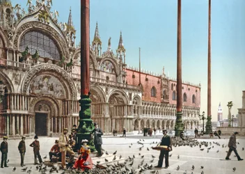 Taubenfütterung auf dem Markusplatz, Venedig