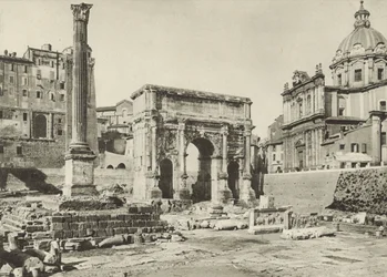 Forum Romanum, Septimius-Severus-Bogen mit der Phokas-Säule