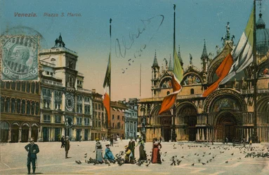 Markusplatz, Venedig. Postkarte von 1913.