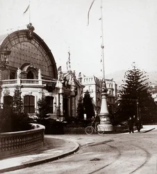 Der Eingang zur Kunstausstellung in Montecarlo, 1898, 25.02.1898 (s/w Foto)