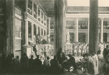 Ein Kriminalurteil in der Basilika (Gravur)