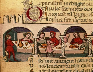 Eine Mahlzeit in einem Gasthaus, aus Codex Entree d