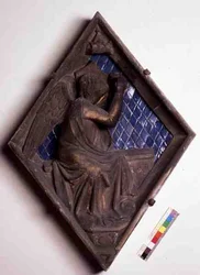 Allegorische Figur, Reliefkachel vom Campanile