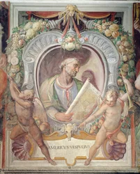 Amerigo Vespucci, in der Sala del Mappamondo