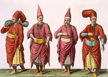 Baltadji, Kizlar-Aga usw., Tafel 6 aus Teil III, Band I der Geschichte der Nationen, graviert von V. Raineri