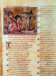 Canto XXIII Dante und Virgil im Kreis der Heuchler, mit Kaiphas am Boden gekreuzigt, aus der Göttlichen Komödie (Inferno), ca. 1313