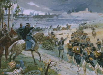Eroberung Roms durch den Durchbruch von Porta Pia am 20. September 1870, Illustration aus einem Album zur Geschichte des Risorgimento für die Schokolade Talmone, späte 19. Jahrhundert
