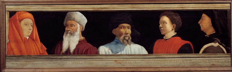 Cassone mit 5 Porträts des Meisters der florentinischen Renaissance