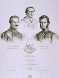 Karl Albert, Pius IX und Leopold II, 1848